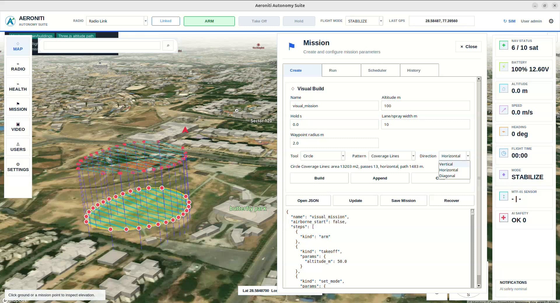 AI object detection drone workflow combining camera imagery, onboard inference, and mission coverage