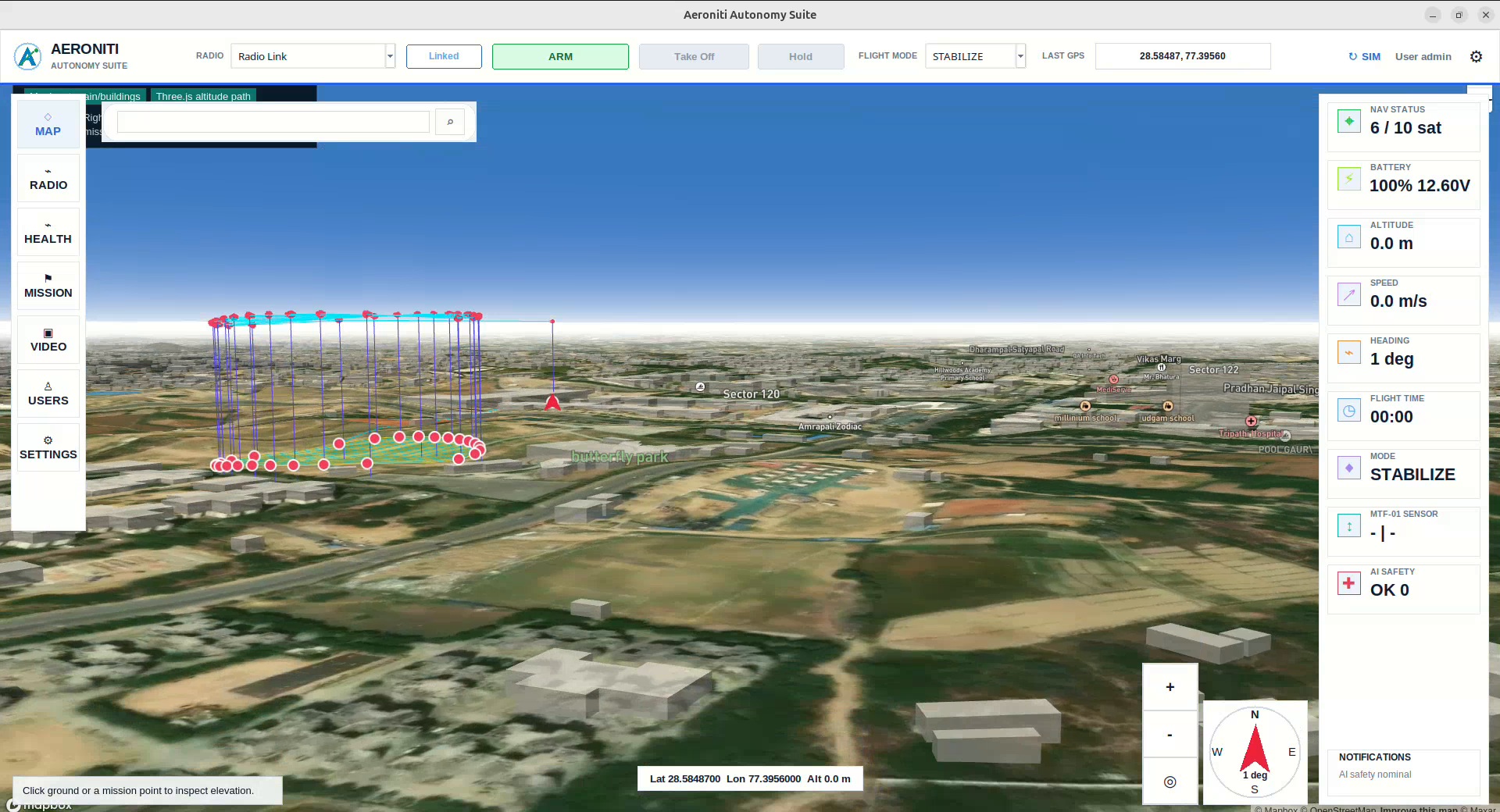 LiDAR awareness interface
